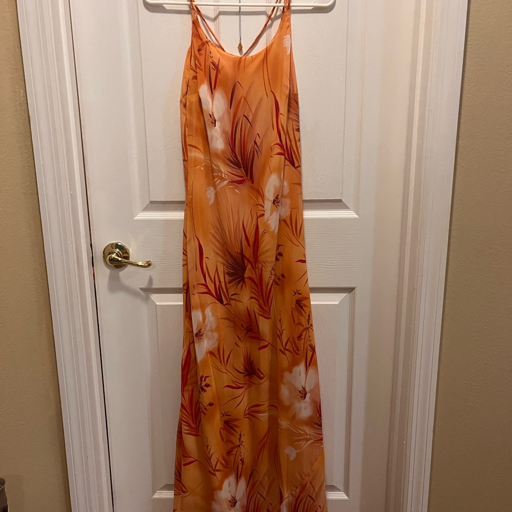 Floral Orange Maxi Dress